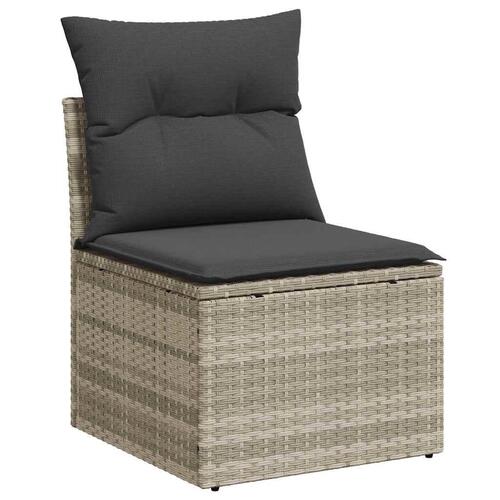 Sofasæt til haven 6 dele med hynder polyrattan lysegrå
