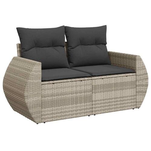 Sofasæt til haven 6 dele med hynder polyrattan lysegrå