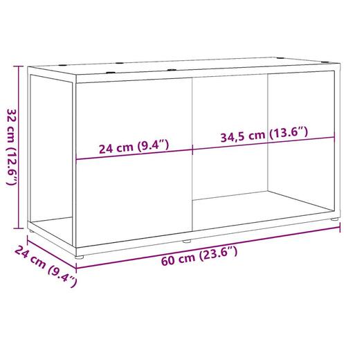 Tv-bord 60x24x32 cm konstrueret træ kunsteg