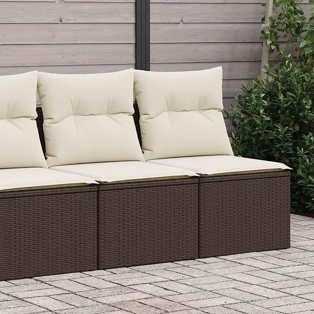 Sofasæt til haven 2 dele med hynder polyrattan akacietræ brun billede