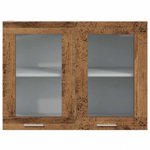 Hængende vitrineskab Lyon - gammelt træ, 80×31×60 cm, konstrueret træ