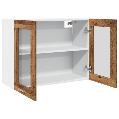 Hængende vitrineskab Lyon - gammelt træ, 80×31×60 cm, konstrueret træ