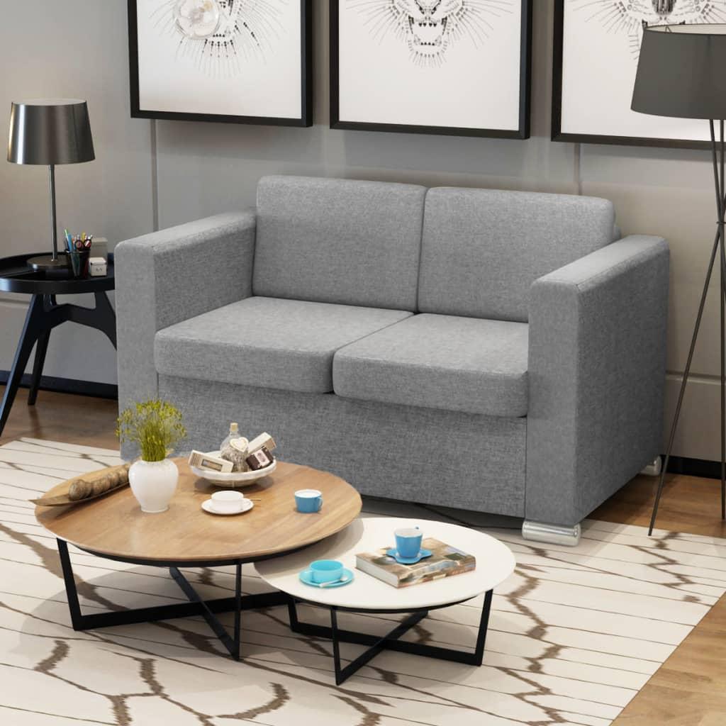 Topersoners sofa i stof lysegrå