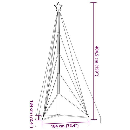 Juletræslys 615 LED'er 404,5 cm koldt hvidt lys