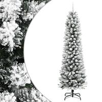 Kunstigt smalt juletræ med sne 210 cm PVC og PE