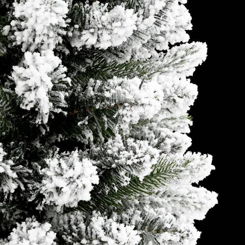 Kunstigt smalt juletræ med sne 210 cm PVC og PE