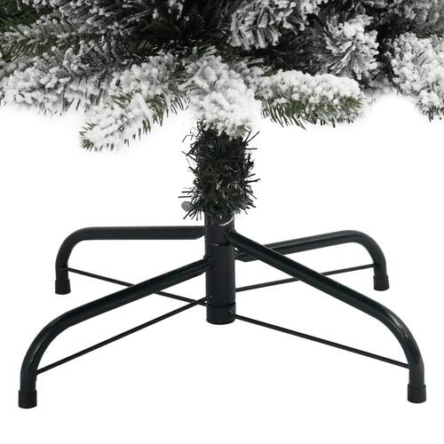 Kunstigt smalt juletræ med sne 210 cm PVC og PE
