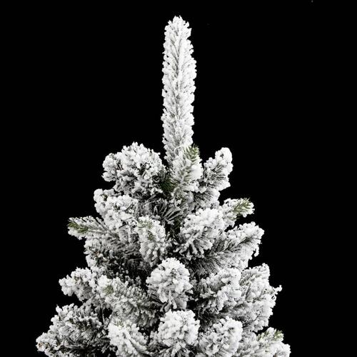 Kunstigt smalt juletræ med sne 210 cm PVC og PE