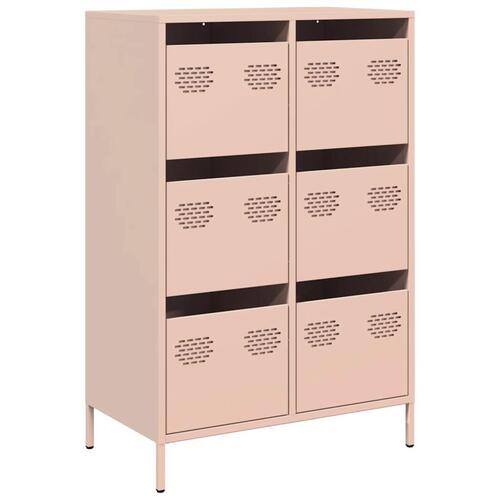 Skab 68x39x101,5 cm stål lyserød