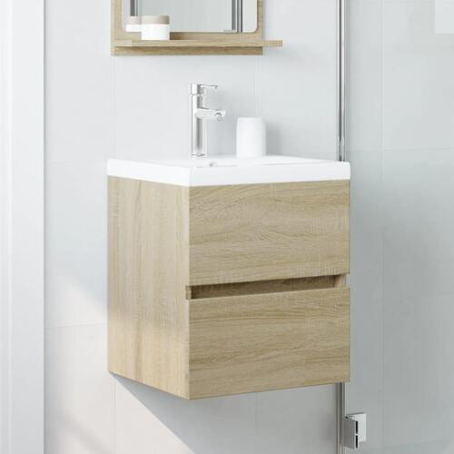 Skab til håndvask 41x38,5x45 cm konstrueret træ sonoma-eg