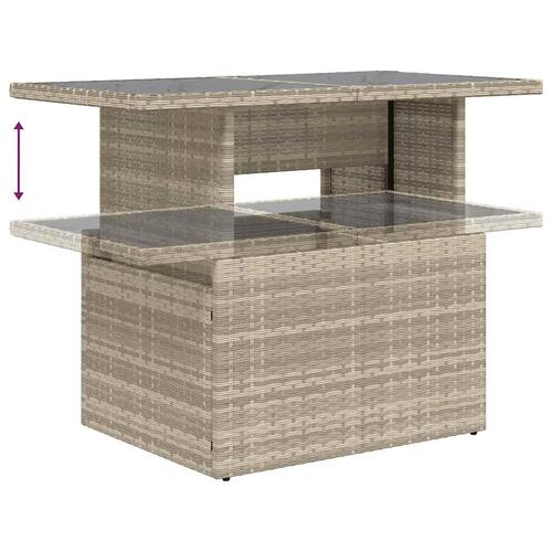 Sofasæt 5 dele med hynder polyrattan lysegrå