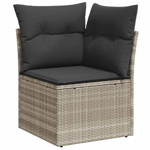Loungesæt til haven 11 dele med hynder polyrattan grå