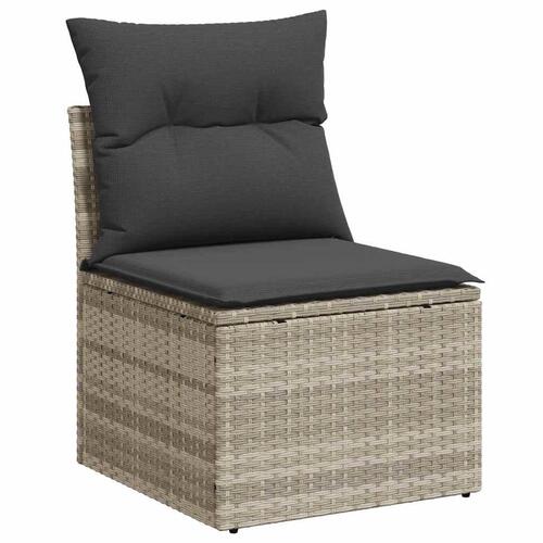 Sofasæt til haven 8 dele med hynder polyrattan lysegrå