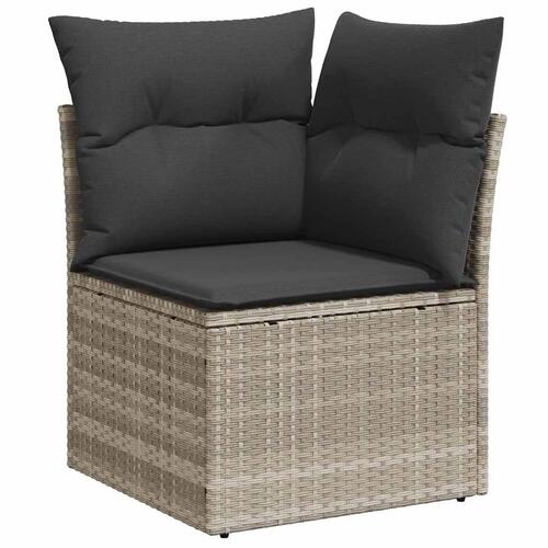 Sofasæt til haven 7 dele med hynder polyrattan lysegrå