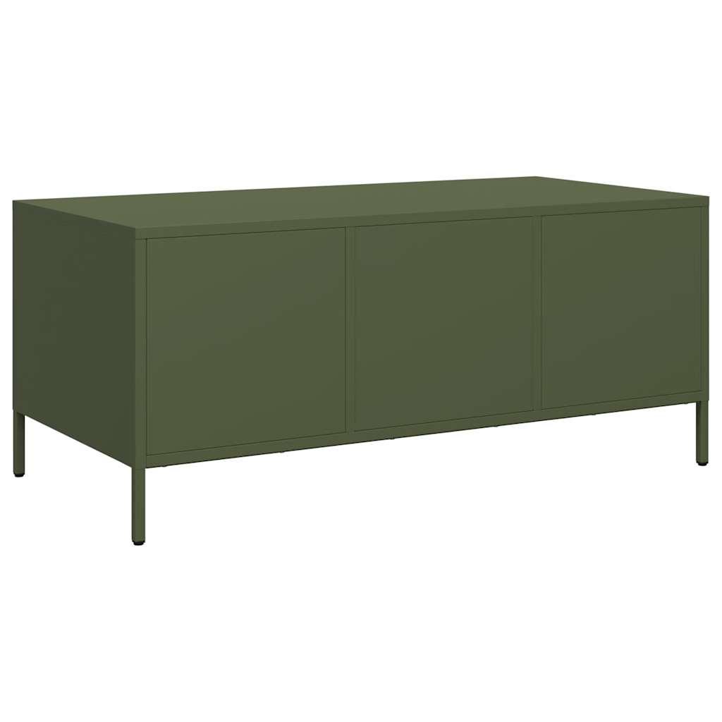 Sofabord 101,5x50x43,5 cm koldvalset stål olivengrøn