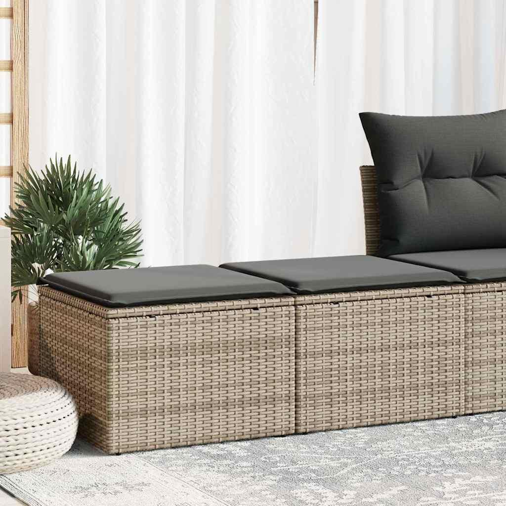 Sofasæt til haven 2 dele med hynder polyrattan akacietræ grå billede