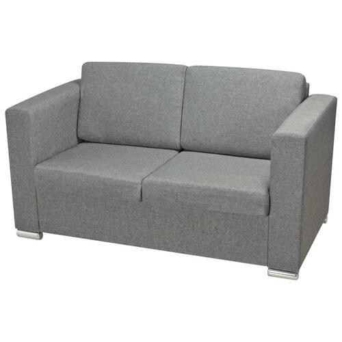 Sofasæt i to dele stof lysegrå