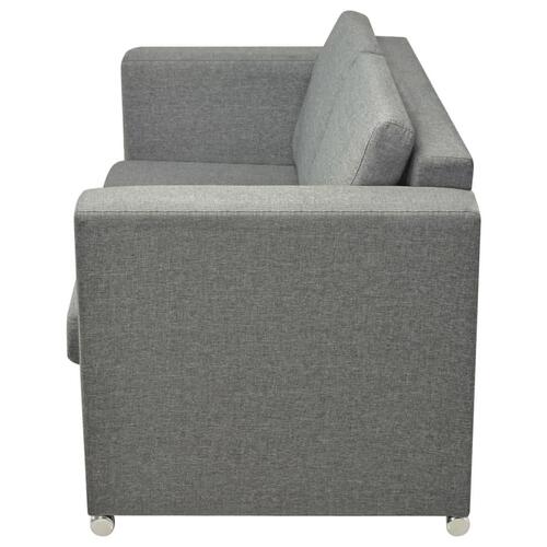 Sofasæt i to dele stof lysegrå