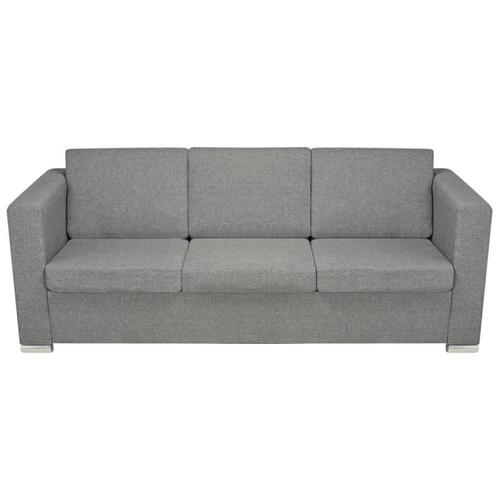 Sofasæt i to dele stof lysegrå