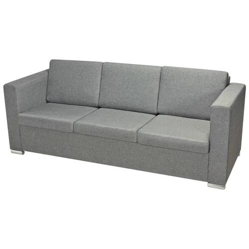 Sofasæt i to dele stof lysegrå