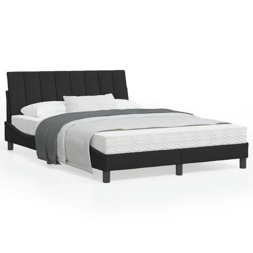 Seng med madras 120x200 cm velour sort