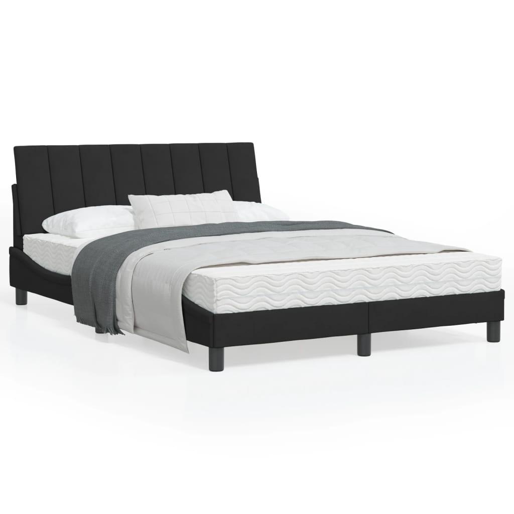 Seng med madras 120x200 cm velour sort