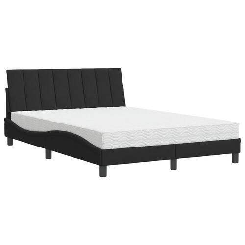 Seng med madras 120x200 cm velour sort
