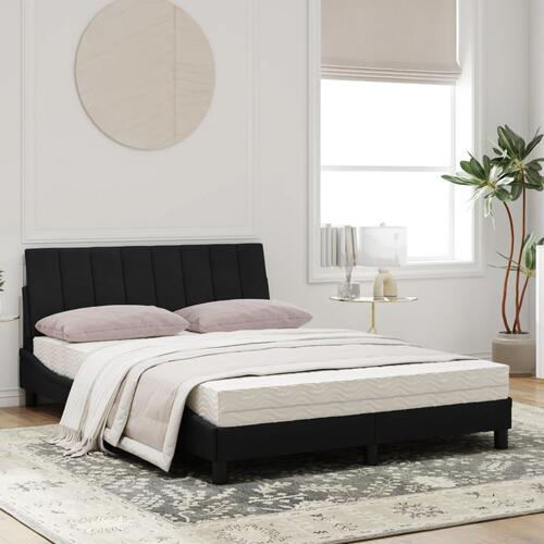 Seng med madras 120x200 cm velour sort