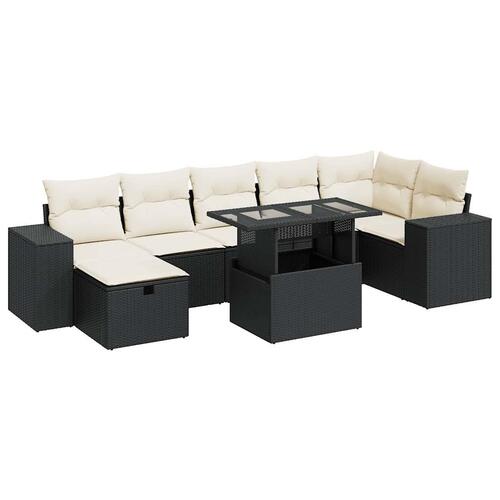 Sofasæt til haven 5 dele med hynder polyrattan sort