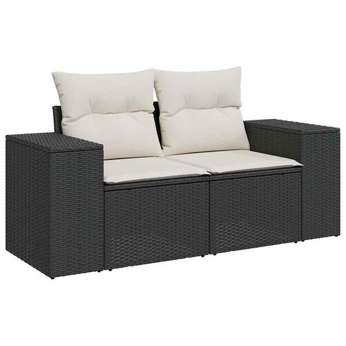 Sofasæt til haven 5 dele med hynder polyrattan sort