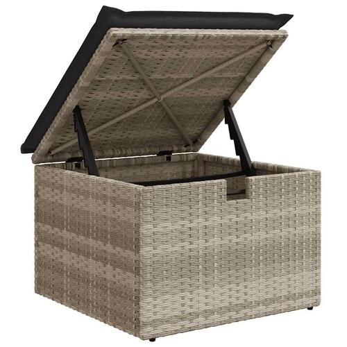 Sofasæt til haven 6 dele med hynder polyrattan lysegrå