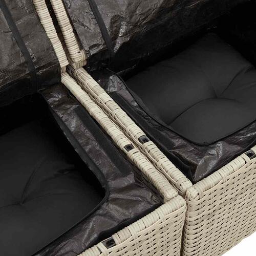 Sofasæt til haven 6 dele med hynder polyrattan lysegrå