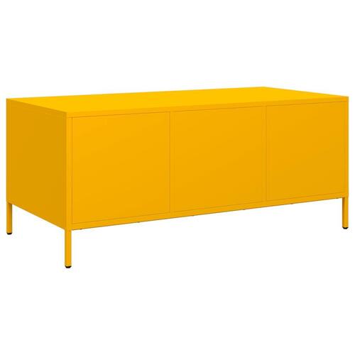 Sofabord 101,5x50x43,5 cm koldvalset stål sennepsgul