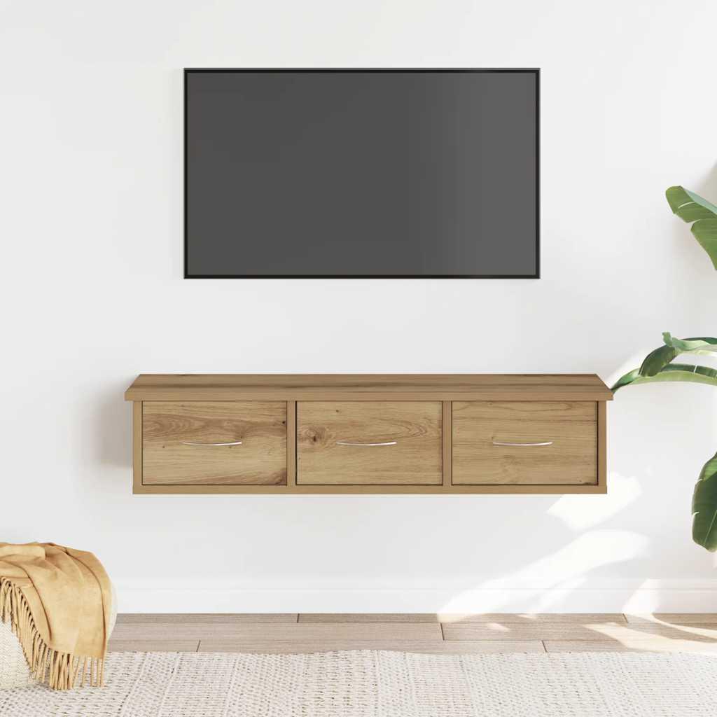 Vægskab Med Skuffer 88X26X18,5 Cm Konstrueret Træ - artisan eg