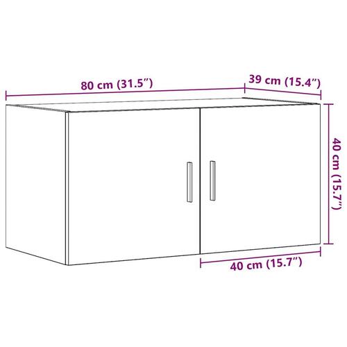 Vægskab 80x39x40 cm konstrueret træ kunsteg