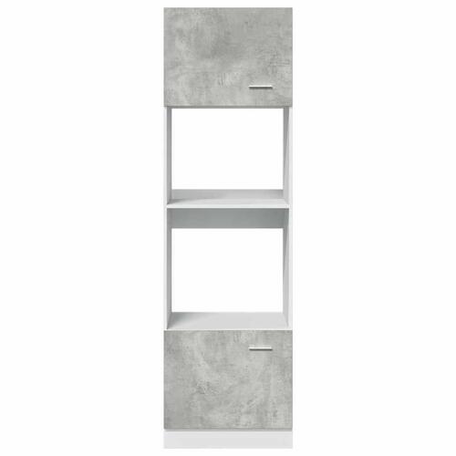 Køkkenskab til mikroovn 60x57x207 cm konstrueret træ betongrå