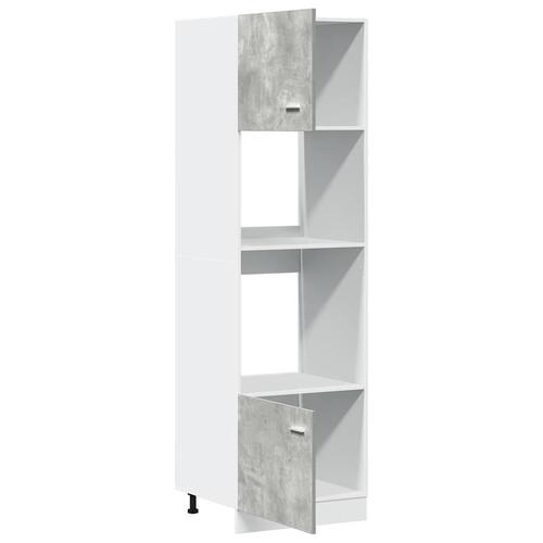 Køkkenskab til mikroovn 60x57x207 cm konstrueret træ betongrå