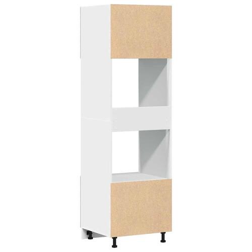 Køkkenskab til mikroovn 60x57x207 cm konstrueret træ betongrå