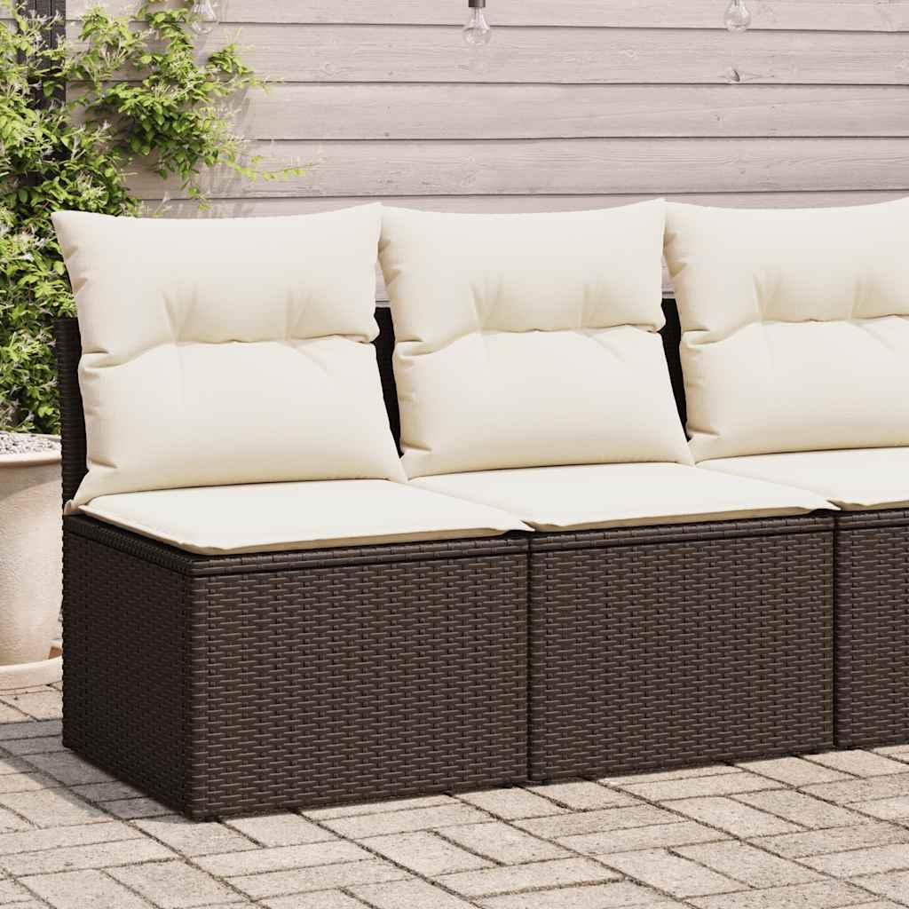Sofasæt til haven 2 dele med hynder polyrattan akacietræ brun billede