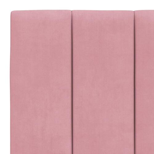 Seng med madras 180x200 cm velour lyserød