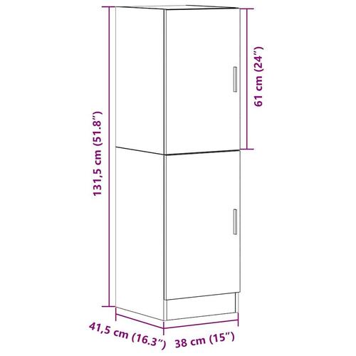 Køkkenskab 38x41,5x131,5 cm konstrueret træ røget egetræsfarve