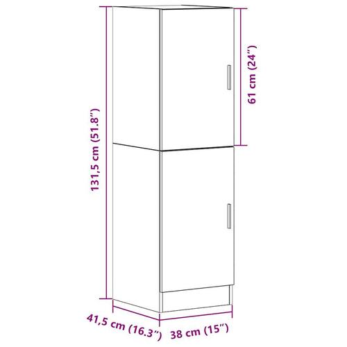 Køkkenskab 38x41,5x131,5 cm konstrueret træ røget egetræsfarve