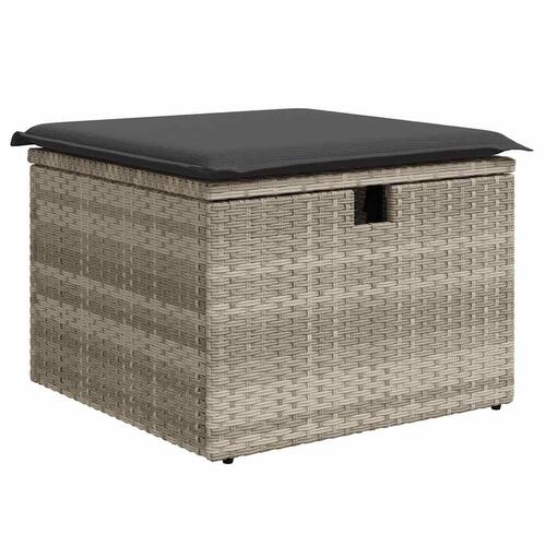 Sofasæt til haven 8 dele med hynder polyrattan lysegrå