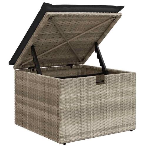 Sofasæt til haven 8 dele med hynder polyrattan lysegrå