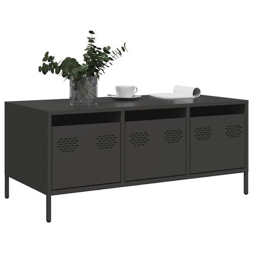 Sofabord 101,5x50x43,5 cm koldvalset stål sort