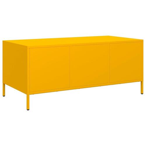 Sofabord 101,5x50x43,5 cm koldvalset stål sennepsgul