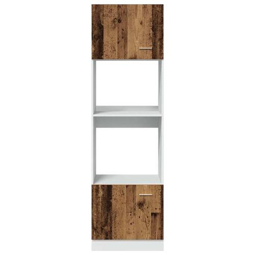Køkkenskab til mikroovn 60x57x207 cm konstrueret træ antikt træ