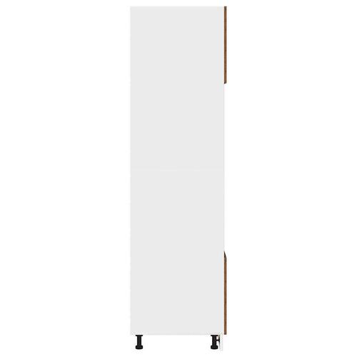 Køkkenskab til mikroovn 60x57x207 cm konstrueret træ antikt træ