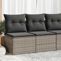 Sofasæt til haven 2 dele med hynder polyrattan akacietræ grå