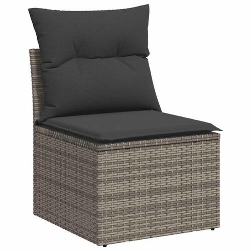 Sofasæt til haven 2 dele med hynder polyrattan akacietræ grå